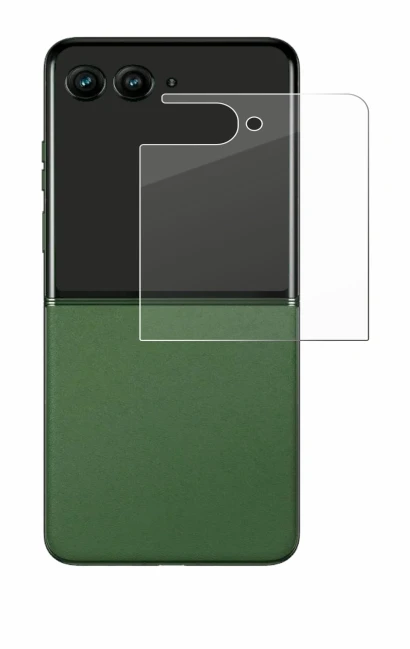 Immagine del dispositivo Motorola Razr 50 Ultra (Display posteriore) con un'ampia varietà di protezioni per lo schermo.