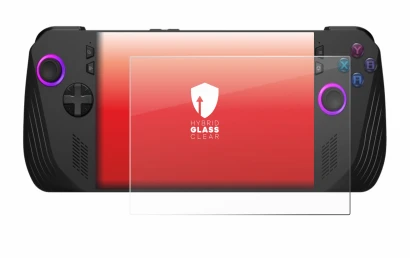 Immagine del dispositivo ASUS ROG Ally X (2024) con un'ampia varietà di protezioni per lo schermo.