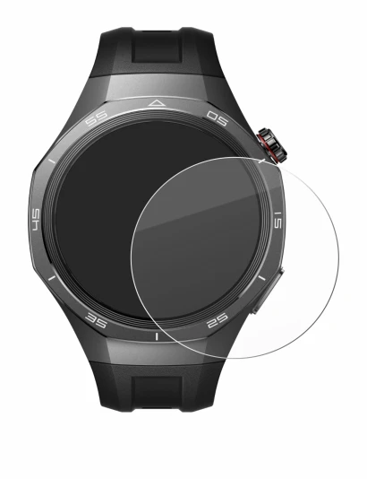 Immagine del dispositivo Huawei Watch GT 5 Pro (46 mm) con un'ampia varietà di protezioni per lo schermo.