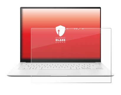 Immagine del dispositivo ASUS ZenBook S 14 UX5406 con un'ampia varietà di protezioni per lo schermo.