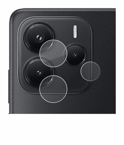 Immagine del dispositivo Xiaomi Redmi Note 14 (SOLO Fotocamera) con un'ampia varietà di protezioni per lo schermo.