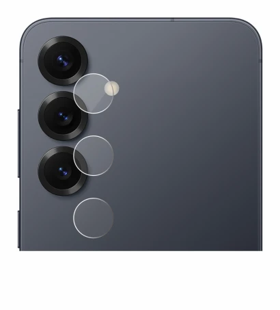 Immagine del dispositivo Samsung Galaxy S25 (SOLO Fotocamera) con un'ampia varietà di protezioni per lo schermo.