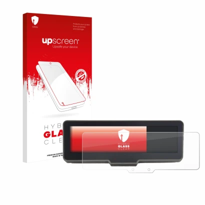 Parte frontale di una confezione del prodotto con il logo del marchio upscreen. Accanto è raffigurato il dispositivo KTM 990 D