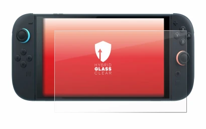 Immagine del dispositivo Nintendo Switch 2 con un'ampia varietà di protezioni per lo schermo.