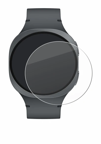 Immagine del dispositivo Samsung Galaxy Watch 8 (40 mm) con un'ampia varietà di protezioni per lo schermo.