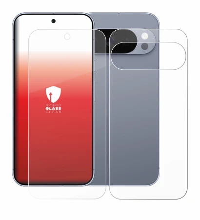 Immagine del dispositivo Google Pixel 10 Pro (Fronte+Retro) con un'ampia varietà di protezioni per lo schermo.