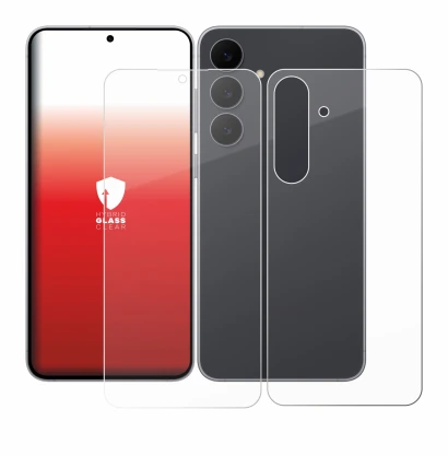 Immagine del dispositivo Samsung Galaxy S25 FE (Fronte+Retro) con un'ampia varietà di protezioni per lo schermo.