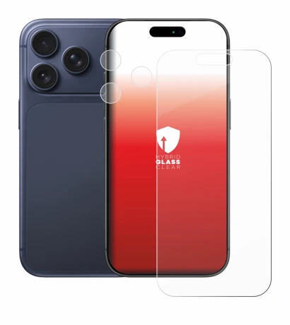 Immagine del dispositivo Apple iPhone 17 Pro (Fronte+Fotocamera) con un'ampia varietà di protezioni per lo schermo.