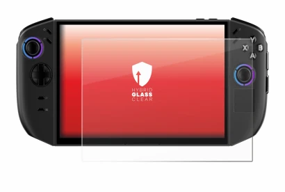 Immagine del dispositivo Lenovo Legion Go Gen 2 con un'ampia varietà di protezioni per lo schermo.