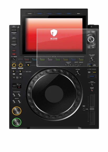 Immagine del dispositivo Pioneer CDJ 3000X con un'ampia varietà di protezioni per lo schermo.