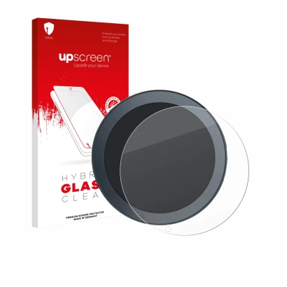 Parte frontale di una confezione del prodotto con il logo del marchio upscreen. Accanto è raffigurato il dispositivo QJ Motor 