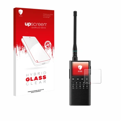 Parte frontale di una confezione del prodotto con il logo del marchio upscreen. Accanto è raffigurato il dispositivo Choyong W