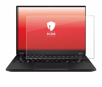 Immagine del dispositivo ASUS TUF Gaming A14 con un'ampia varietà di protezioni per lo schermo.