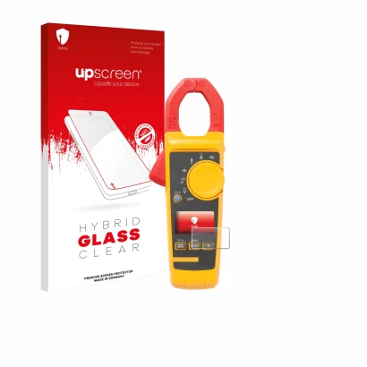 Parte frontale di una confezione del prodotto con il logo del marchio upscreen. Accanto è raffigurato il dispositivo Fluke 325