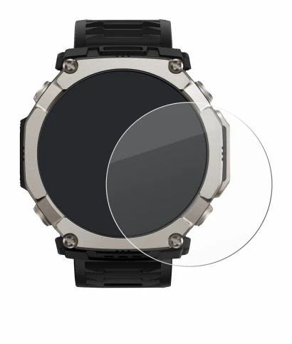 Immagine del dispositivo Huami Amazfit T-Rex Ultra 2 con un'ampia varietà di protezioni per lo schermo.