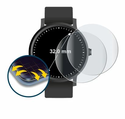Immagine del dispositivo Orologi (Circolare, ø: 32 mm) con un'ampia varietà di protezioni per lo schermo.