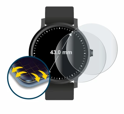 Immagine del dispositivo Orologi (Circolare, ø: 43 mm) con un'ampia varietà di protezioni per lo schermo.