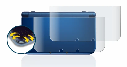 Immagine del dispositivo Nintendo New 3DS XL (abitazioni) con un'ampia varietà di protezioni per lo schermo.