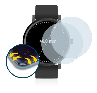 Immagine del dispositivo Orologi (Circolare, ø: 46 mm) con un'ampia varietà di protezioni per lo schermo.