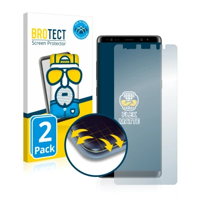 Parte frontale di una confezione del prodotto con il logo del marchio BROTECT. Accanto è raffigurato il dispositivo Samsung Ga