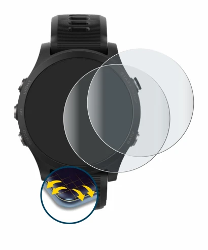 Immagine del dispositivo Garmin Forerunner 935 con un'ampia varietà di protezioni per lo schermo.