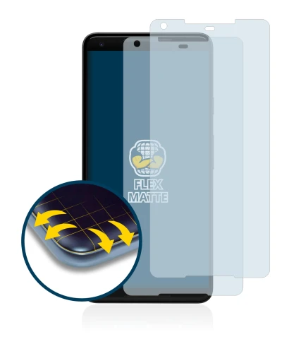 Immagine del dispositivo Google Pixel 2 XL con un'ampia varietà di protezioni per lo schermo.