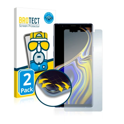 Parte frontale di una confezione del prodotto con il logo del marchio BROTECT. Accanto è raffigurato il dispositivo Samsung Ga