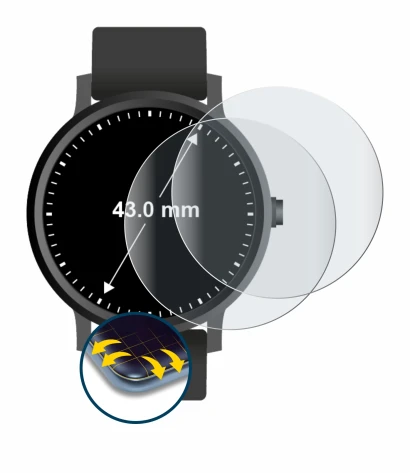 Immagine del dispositivo Circolare Displays (ø: 43 mm) con un'ampia varietà di protezioni per lo schermo.