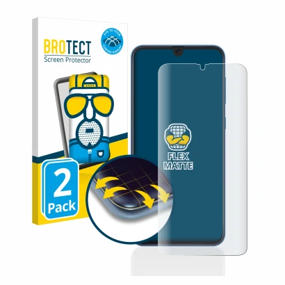 Parte frontale di una confezione del prodotto con il logo del marchio BROTECT. Accanto è raffigurato il dispositivo Samsung Ga