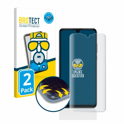 Parte frontale di una confezione del prodotto con il logo del marchio BROTECT. Accanto è raffigurato il dispositivo Huawei P30