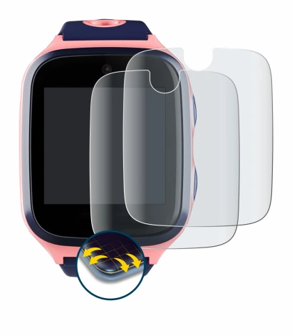 Immagine del dispositivo Xplora 4 con un'ampia varietà di protezioni per lo schermo.