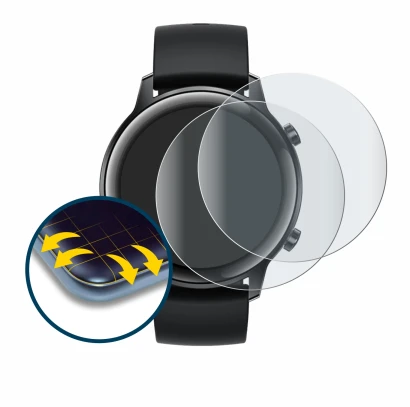 Immagine del dispositivo Honor Watch Magic 2 (42 mm) con un'ampia varietà di protezioni per lo schermo.