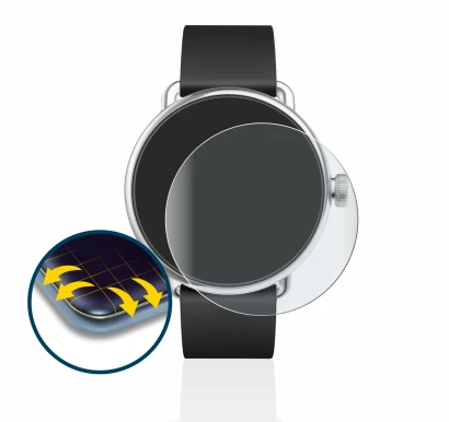 Immagine del dispositivo Withings ScanWatch (38 mm) con un'ampia varietà di protezioni per lo schermo.