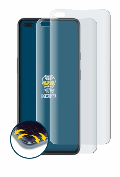 Immagine del dispositivo OnePlus Nord con un'ampia varietà di protezioni per lo schermo.