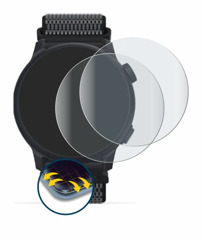 Immagine del dispositivo Coros Pace 2 con un'ampia varietà di protezioni per lo schermo.
