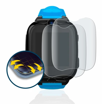 Immagine del dispositivo Xplora XGO2 con un'ampia varietà di protezioni per lo schermo.