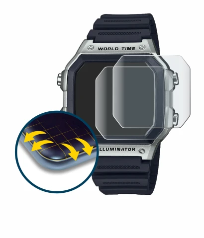 Immagine del dispositivo Casio AE-1200WH con un'ampia varietà di protezioni per lo schermo.