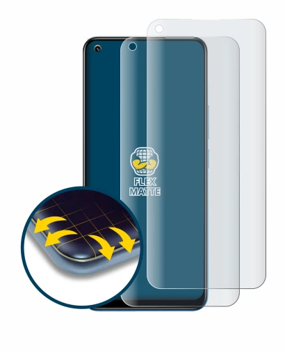 Immagine del dispositivo realme 8 con un'ampia varietà di protezioni per lo schermo.