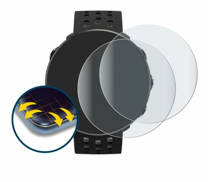 Immagine del dispositivo Polar Vantage M2 con un'ampia varietà di protezioni per lo schermo.