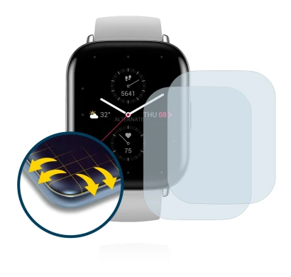 Immagine del dispositivo Huami Amazfit Zepp E Square con un'ampia varietà di protezioni per lo schermo.