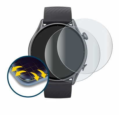 Immagine del dispositivo Huami Amazfit GTR 3 con un'ampia varietà di protezioni per lo schermo.