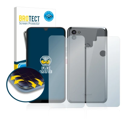 Parte frontale di una confezione del prodotto con il logo del marchio BROTECT. Accanto è raffigurato il dispositivo Gigaset GS