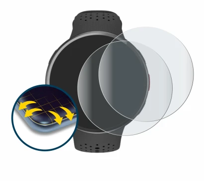 Immagine del dispositivo Polar Pacer Pro con un'ampia varietà di protezioni per lo schermo.