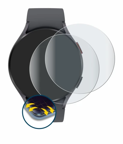Immagine del dispositivo Samsung Galaxy Watch 5 (44mm) con un'ampia varietà di protezioni per lo schermo.