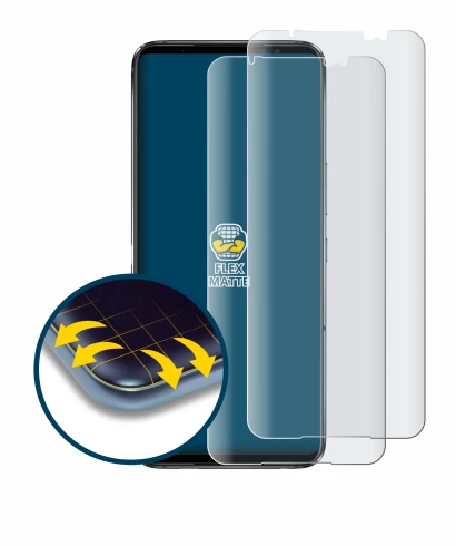 Immagine del dispositivo ASUS ROG Phone 6 Pro con un'ampia varietà di protezioni per lo schermo.