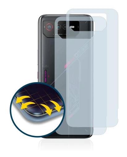 Immagine del dispositivo ASUS ROG Phone 6 (Posteriore) con un'ampia varietà di protezioni per lo schermo.