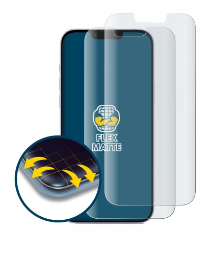 Immagine del dispositivo Apple iPhone 14 Plus con un'ampia varietà di protezioni per lo schermo.