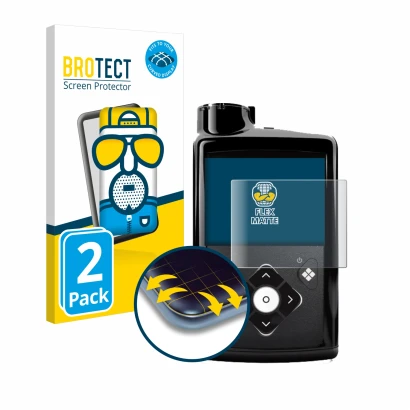 Parte frontale di una confezione del prodotto con il logo del marchio BROTECT. Accanto è raffigurato il dispositivo Medtronic 