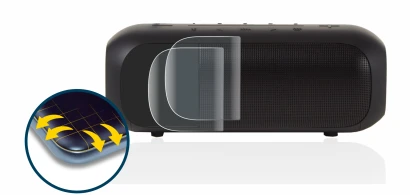 Immagine del dispositivo JBL Tuner 2 con un'ampia varietà di protezioni per lo schermo.
