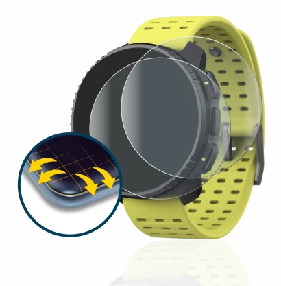 Immagine del dispositivo Suunto Vertical con un'ampia varietà di protezioni per lo schermo.